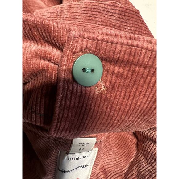 Anthropologie Maeve Colette Size 28 Full Length Corduroy Wide Leg Pants Orange - Picture 7 of 9